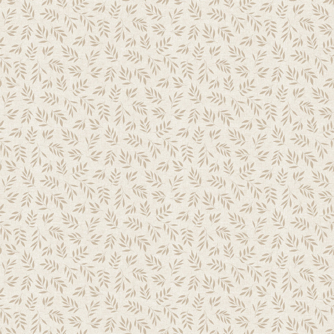 Naya Naturel – Slät vaxduk med linnelook och diskret bladmönster, mönster