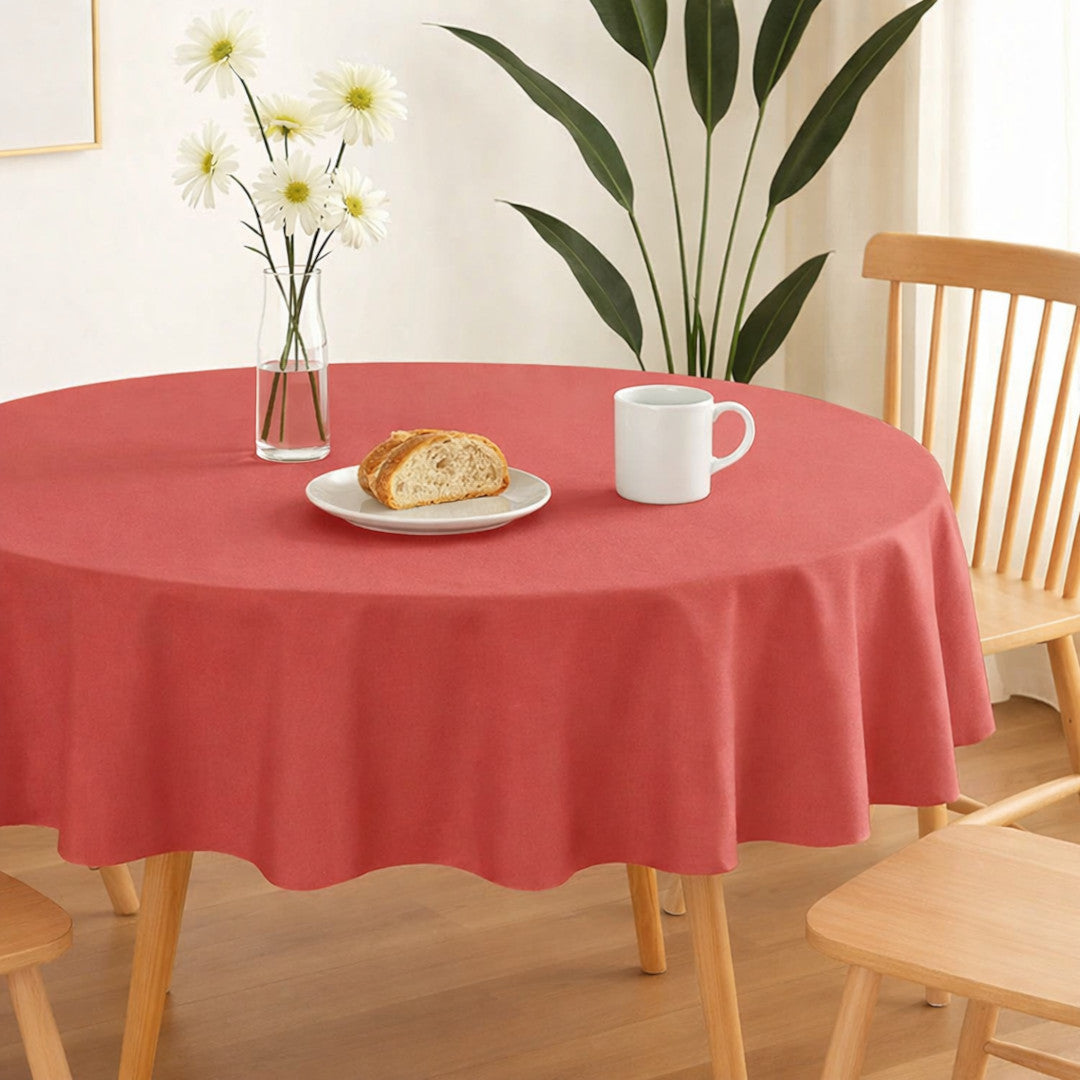 Nelson – enfärgad rund tygduk Ø 180 cm, Corail