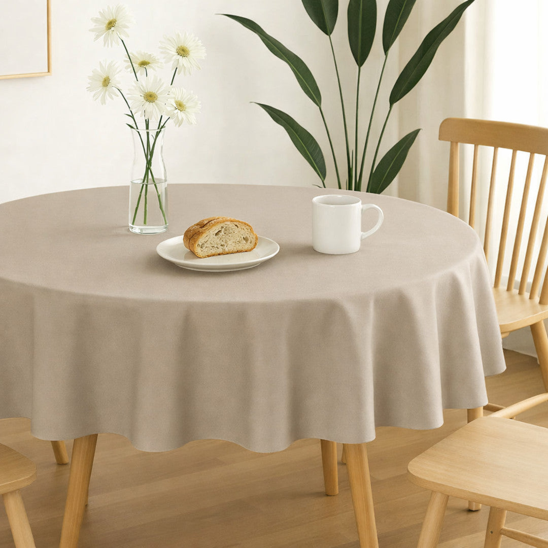 Nelson – enfärgad rund tygduk Ø 180 cm, Mastic