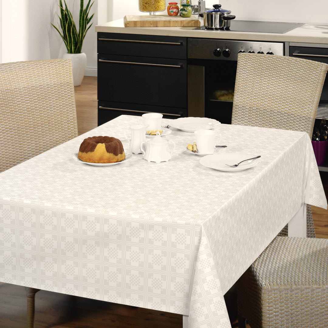 Nordfavn Adamascado Positivo Offwhite – Vaxduk med klassiskt mönster, miljö