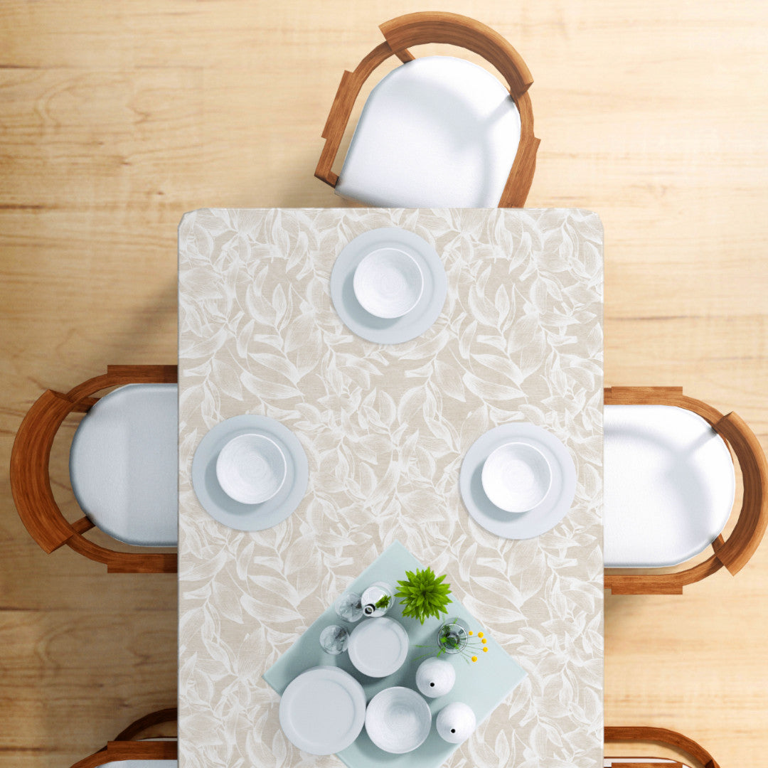 Nordfavn Cloe – Textilvaxduk med botaniskt mönster i naturvita nyanser, miljö