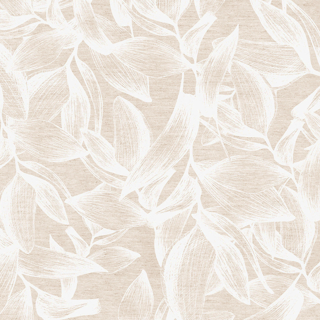 Nordfavn Cloe – Textilvaxduk med botaniskt mönster i naturvita nyanser