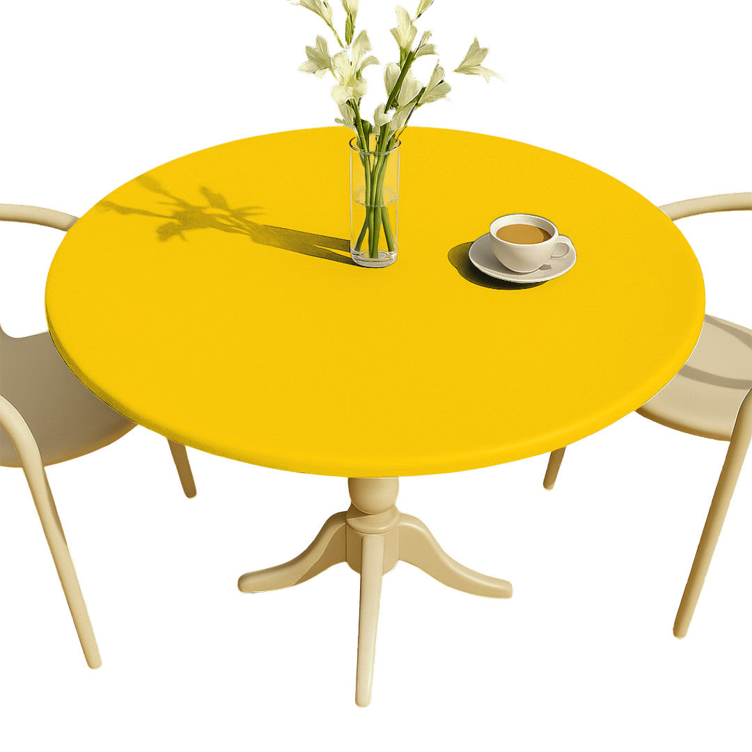 Nordfavn Uni Empire Gul - Enfärgad rund vaxduk med resår