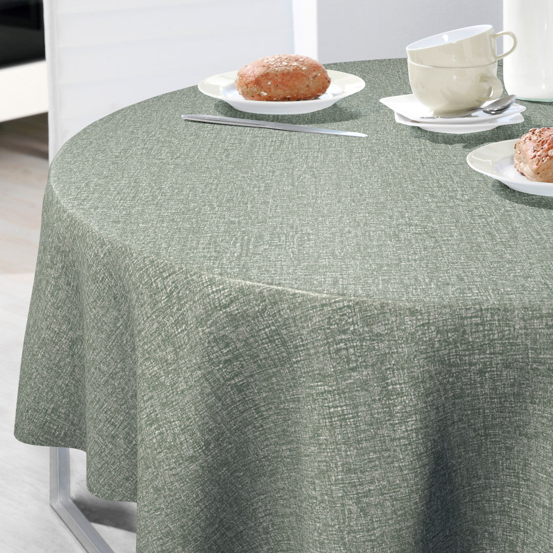 Nordfavn Fine Weave Moss – Präglad rund vaxduk med diskret textilkänsla