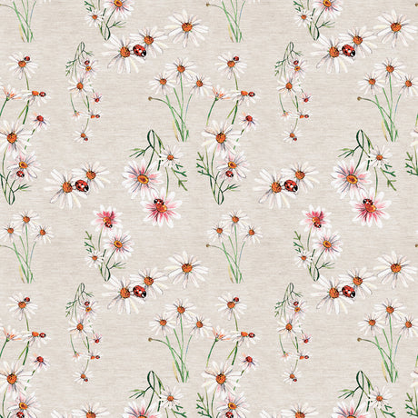 Nordfavn Fortuna – Textilvaxduk med prästkragar och nyckelpigor