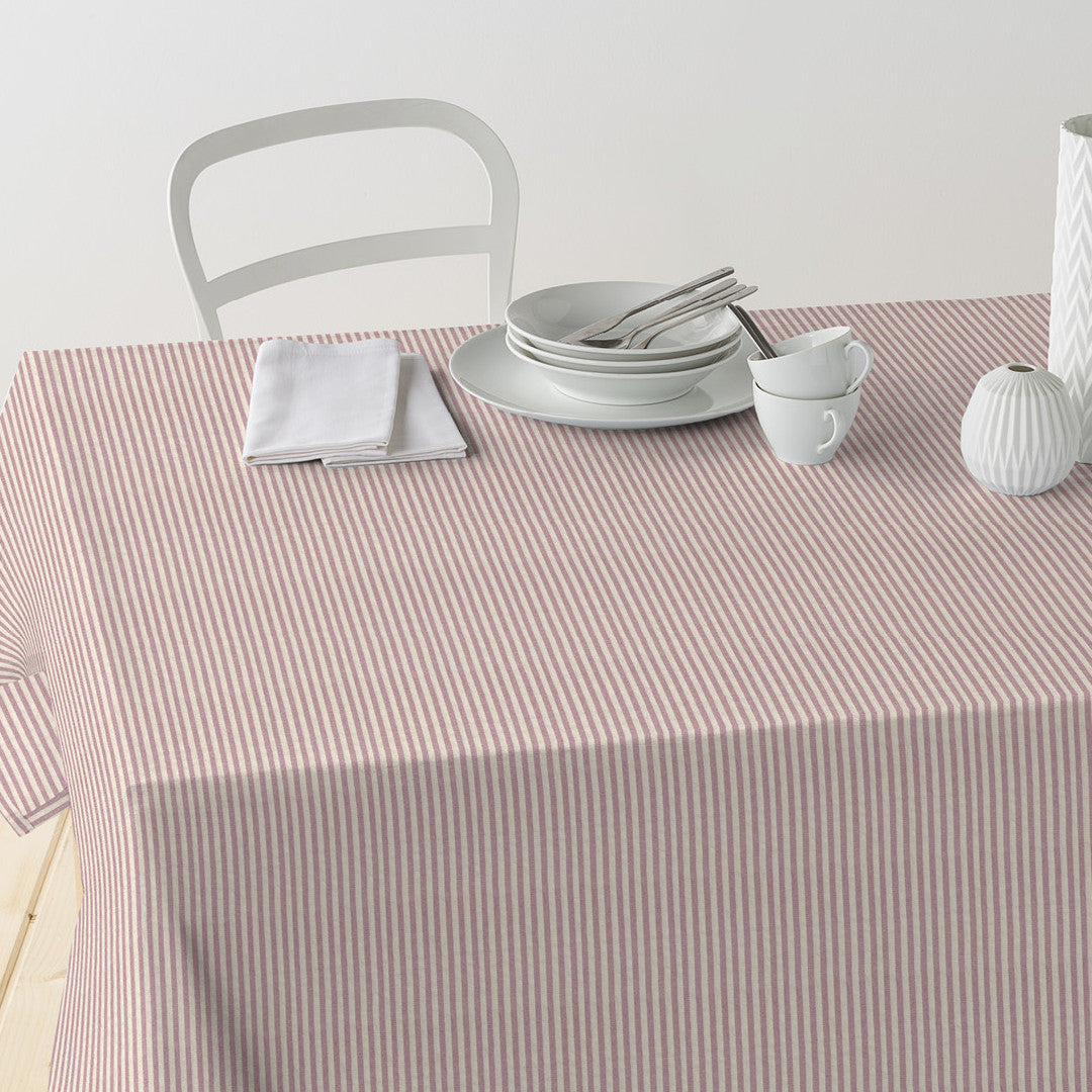 Nordfavn Ibiza Dämpad Rosa – Textilvaxduk med tvärrandigt mönster och linnelook , bord