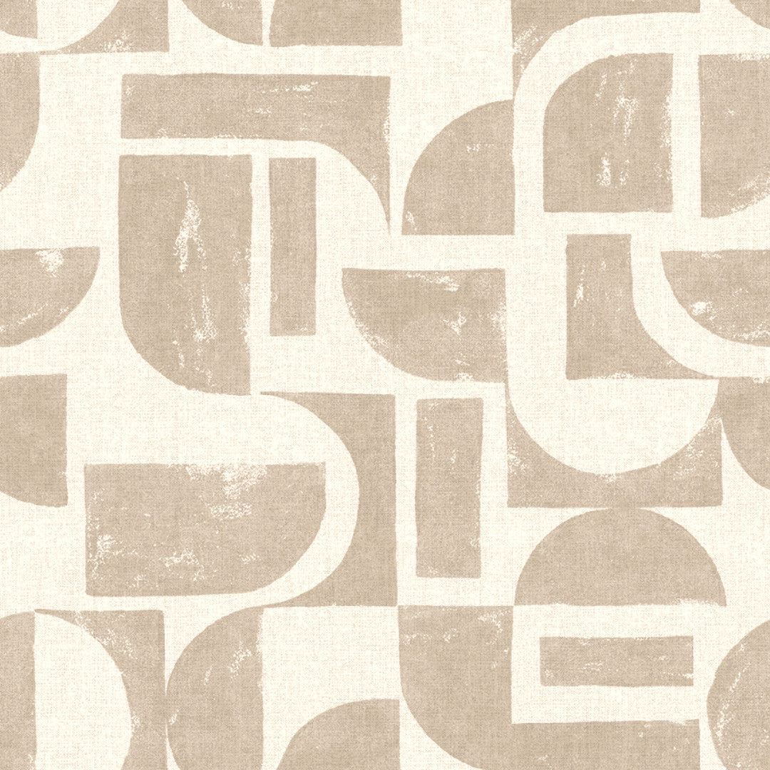 Nordfavn Manu Beige – Vaxduk med grafiskt mönster i linnelook