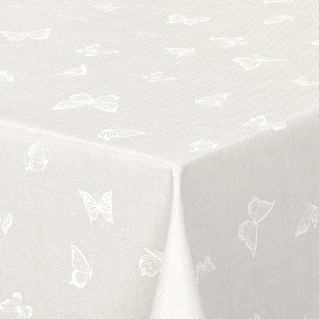 Nordfavn Mariposas Ljusgrå – Vaxduk med fjärilar, hörn