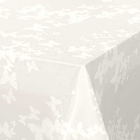 Nordfavn Papillons Pärlemorsvit – Vaxduk med vita fjärilar, hörn