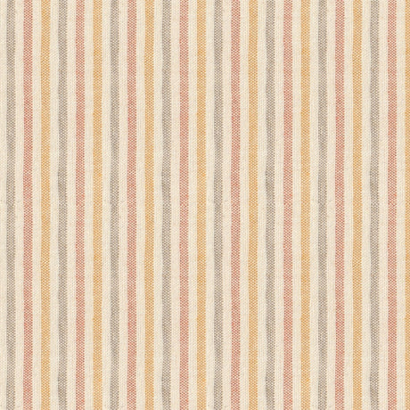 Nordfavn Pitiusa Solgul och Terrakotta – Textilvaxduk med små tvärränder