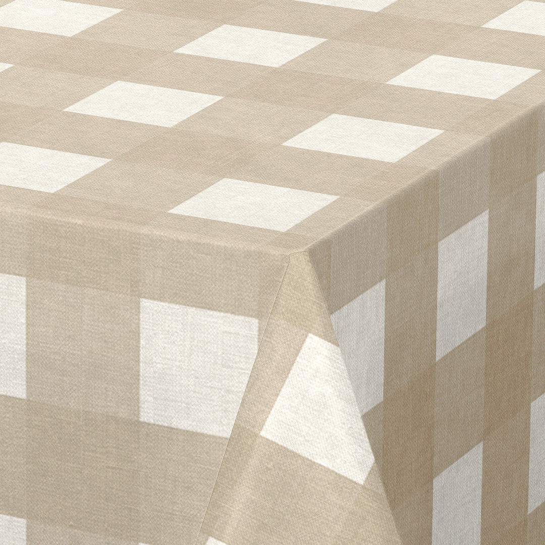 Nordfavn Royal Beige – Vaxduk i beige med rutor, hörn