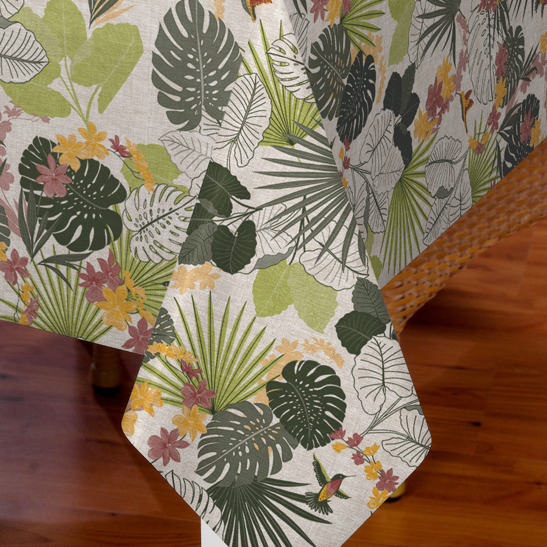 Nordfavn Tropical Kolibri – Vaxduk med botaniskt mönster hörn 2