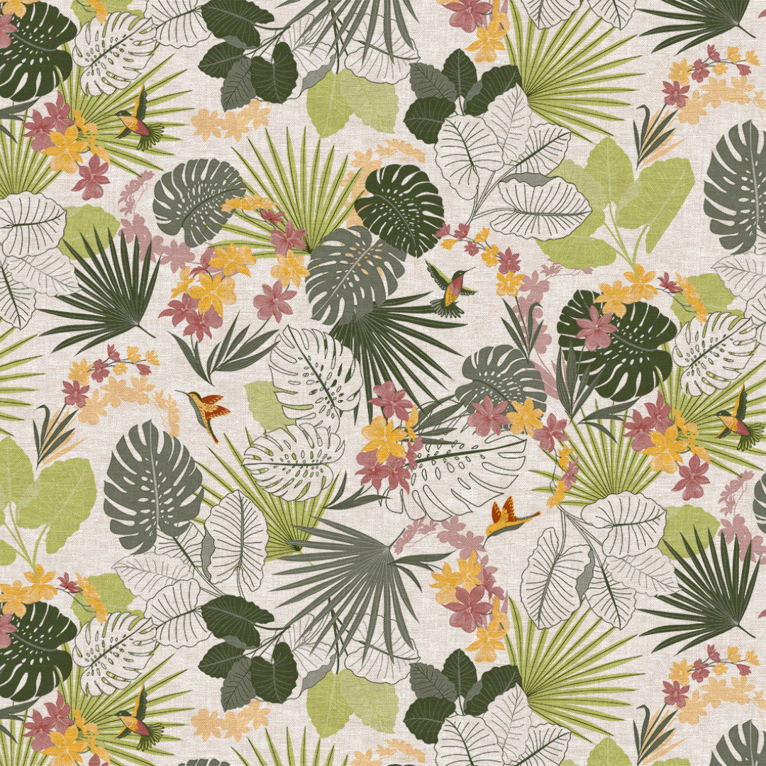 Nordfavn Tropical Kolibri – Vaxduk med botaniskt mönster mönster