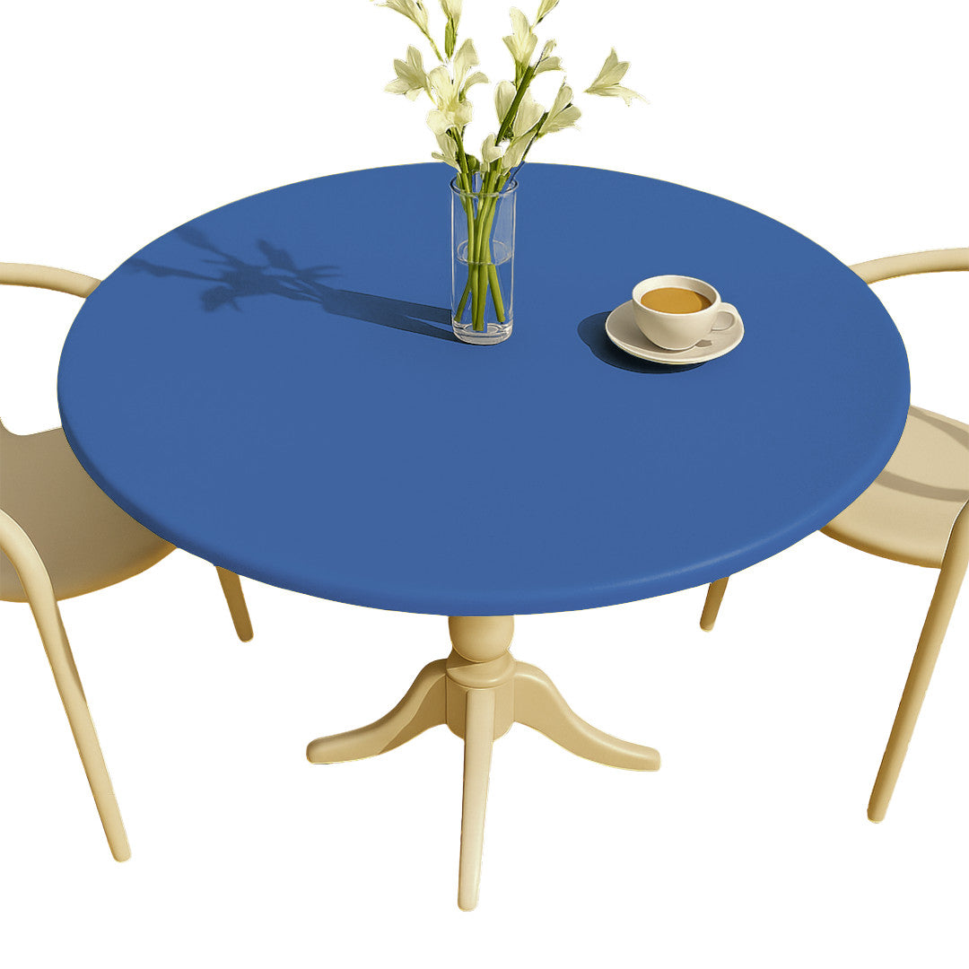 Nordfavn Uni Hav Blå - Enfärgad rund vaxduk med resår