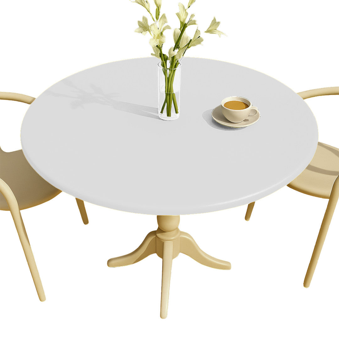 Nordfavn Uni Vit - Enfärgad rund vaxduk med resår