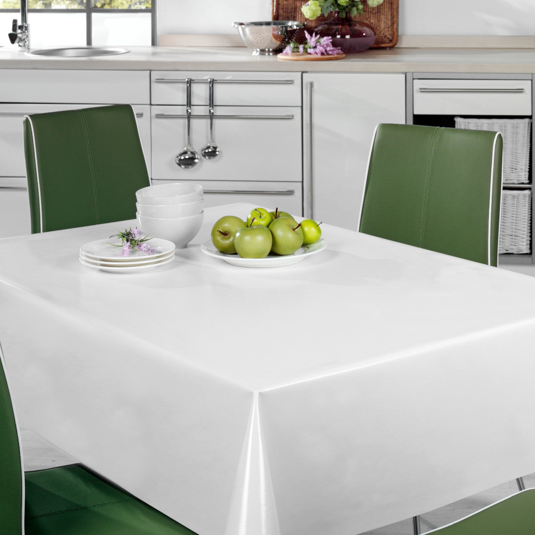 Nordfavn Uni Vit - Enfärgad halvblank vaxduk, miljö