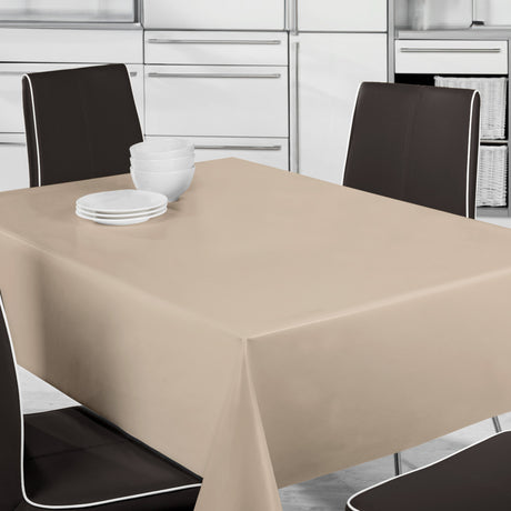 Nordfavn Uni Sesam Beige - Enfärgad halvblank vaxduk, miljö