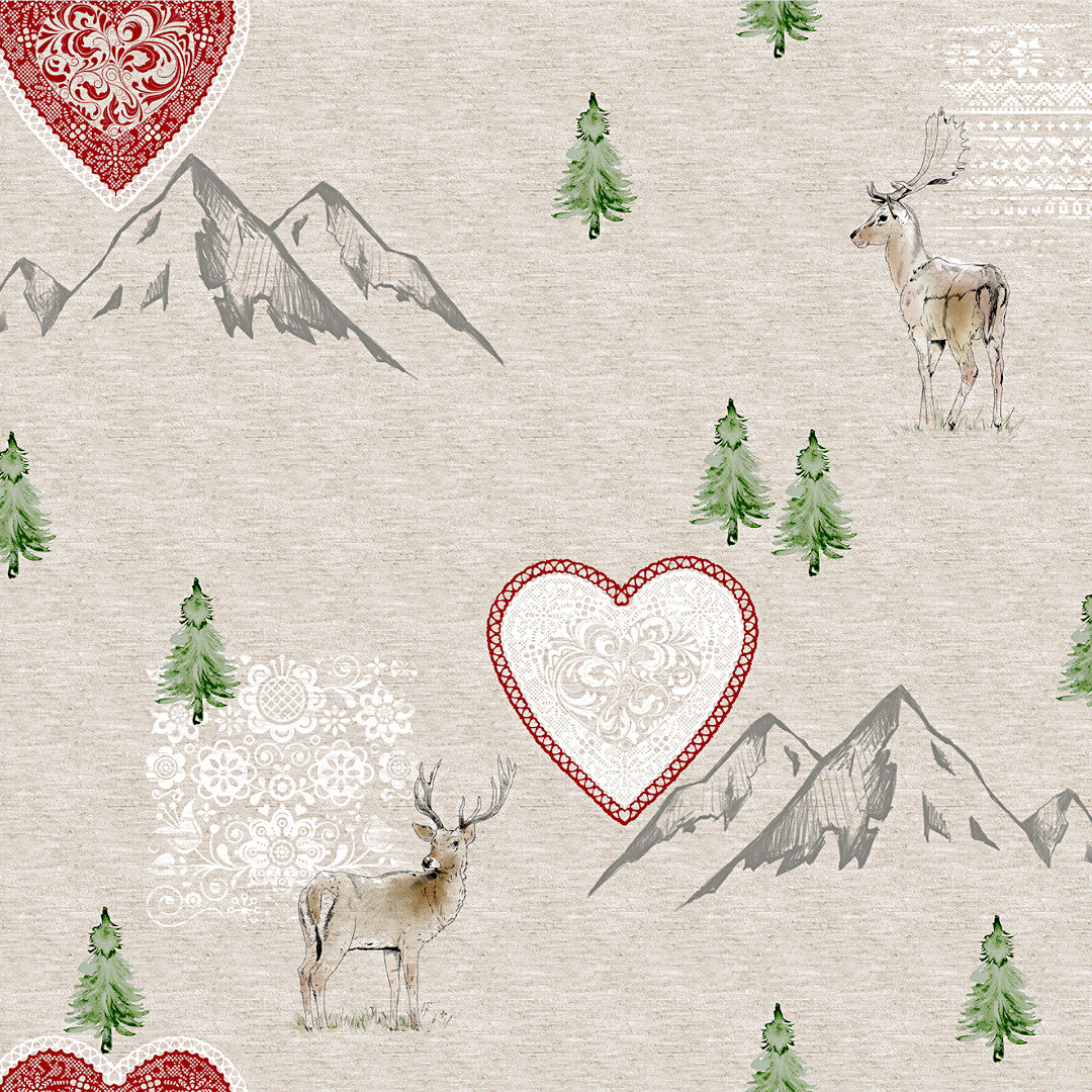 Nordfavn Vixen – Jultextilduk med renar och nordisk natur, miljöbild