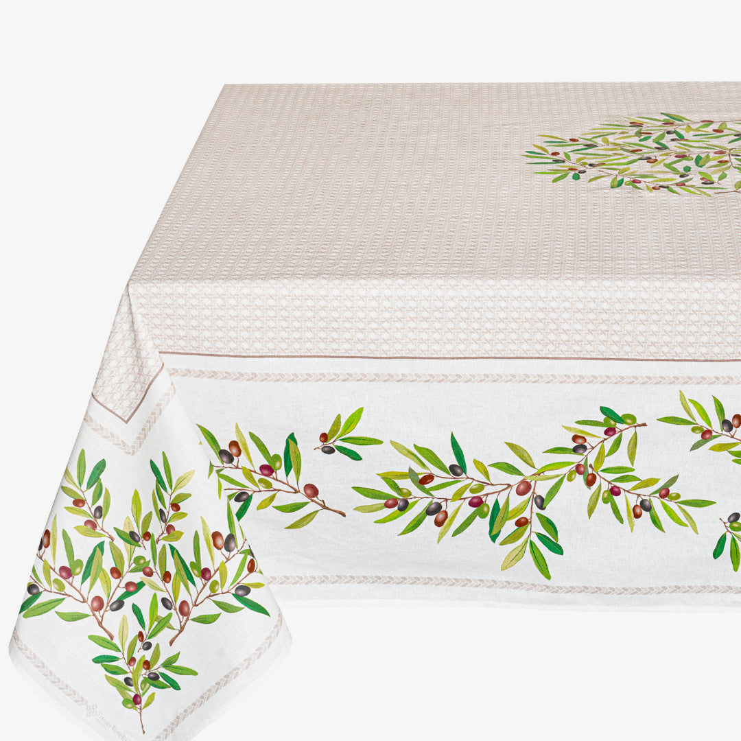Nyons Ecru – Rektangulär provenceduk 155 x 250 cm