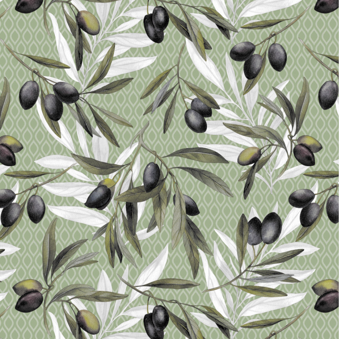 Olive Grove – Vaxduk med klassisk medelhavsstil, mönster