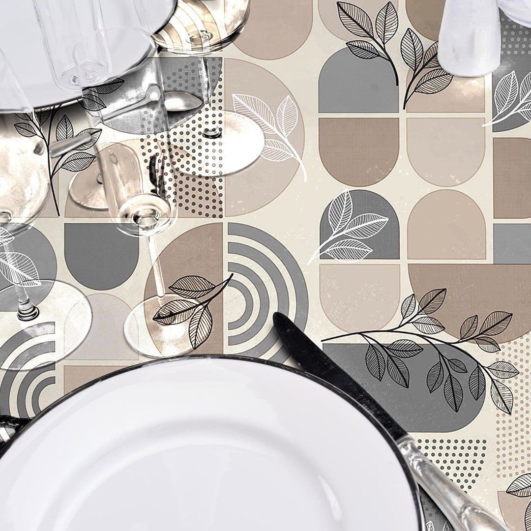 Ovaline Bladform - Vaxduk med nordisk geometri och organiska detaljer, detalj