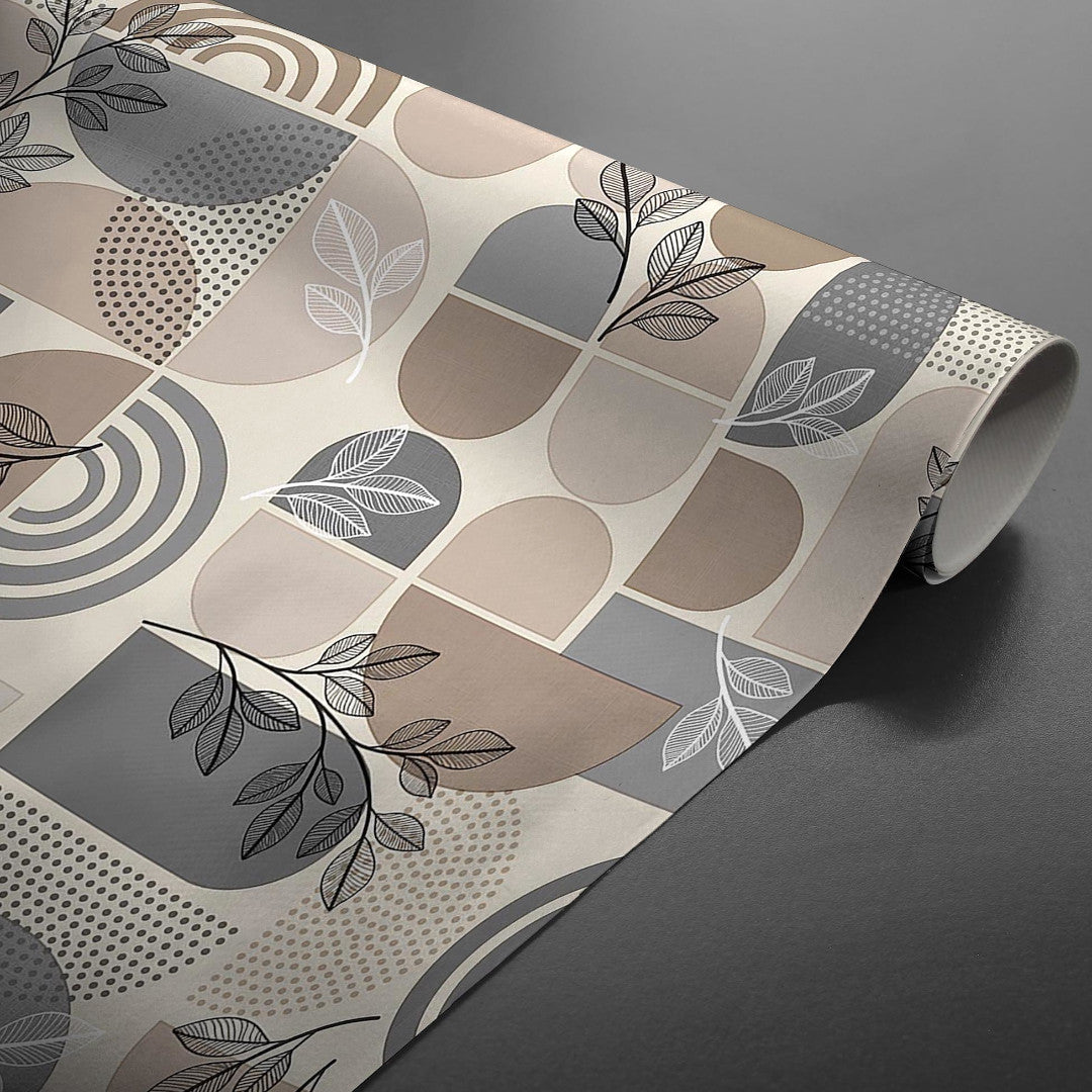 Ovaline Bladform - Vaxduk med nordisk geometri och organiska detaljer, ihoprullad