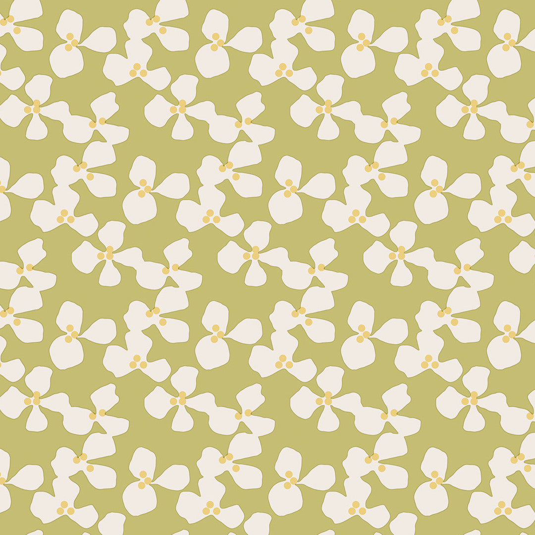 Poppy Spring Moss - Lola vaxduk med grafiskt blommönster, mönster