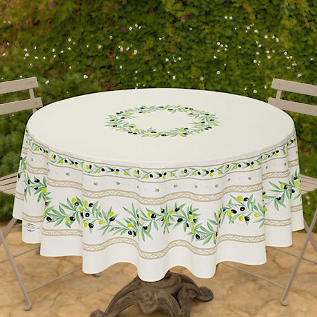 Ramatuelle Ecru - Rund provenceduk Ø 180