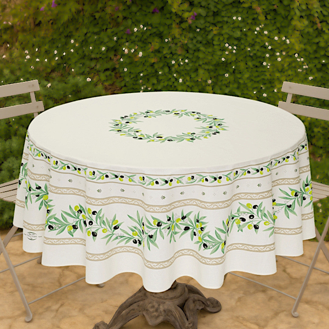 Ramatuelle Ecru - Rund provenceduk Ø 180