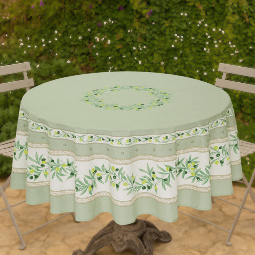 Ramatuelle Grön - Rund provenceduk Ø 180