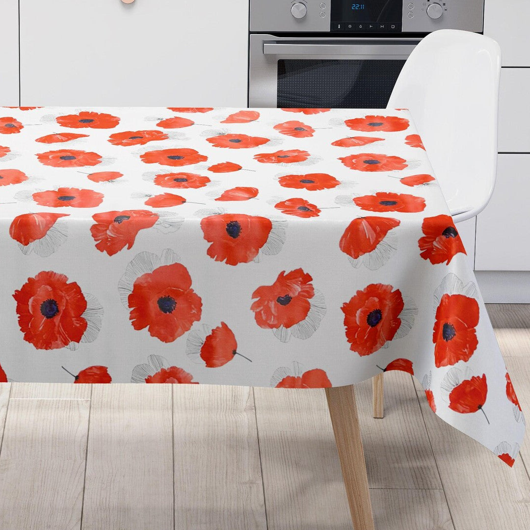 Red Coquelicot - Vaxduk med röda vallmo.