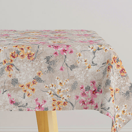 Rovira Vårblomma – Textilvaxduk med svamptryck och blommotiv