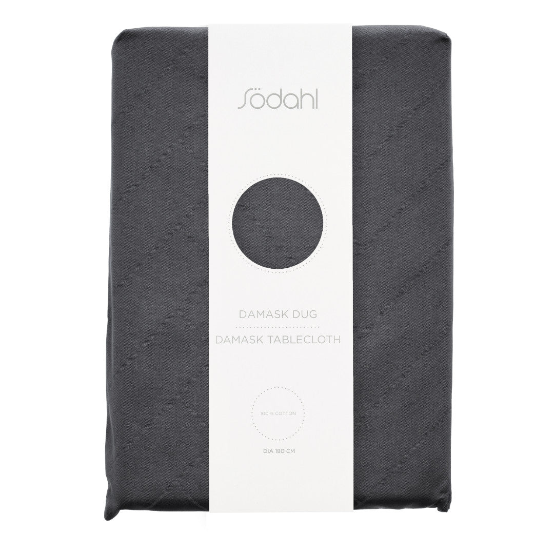 Södahl Tiles Rund Damastduk Ø 180 cm - Ash, förpackning