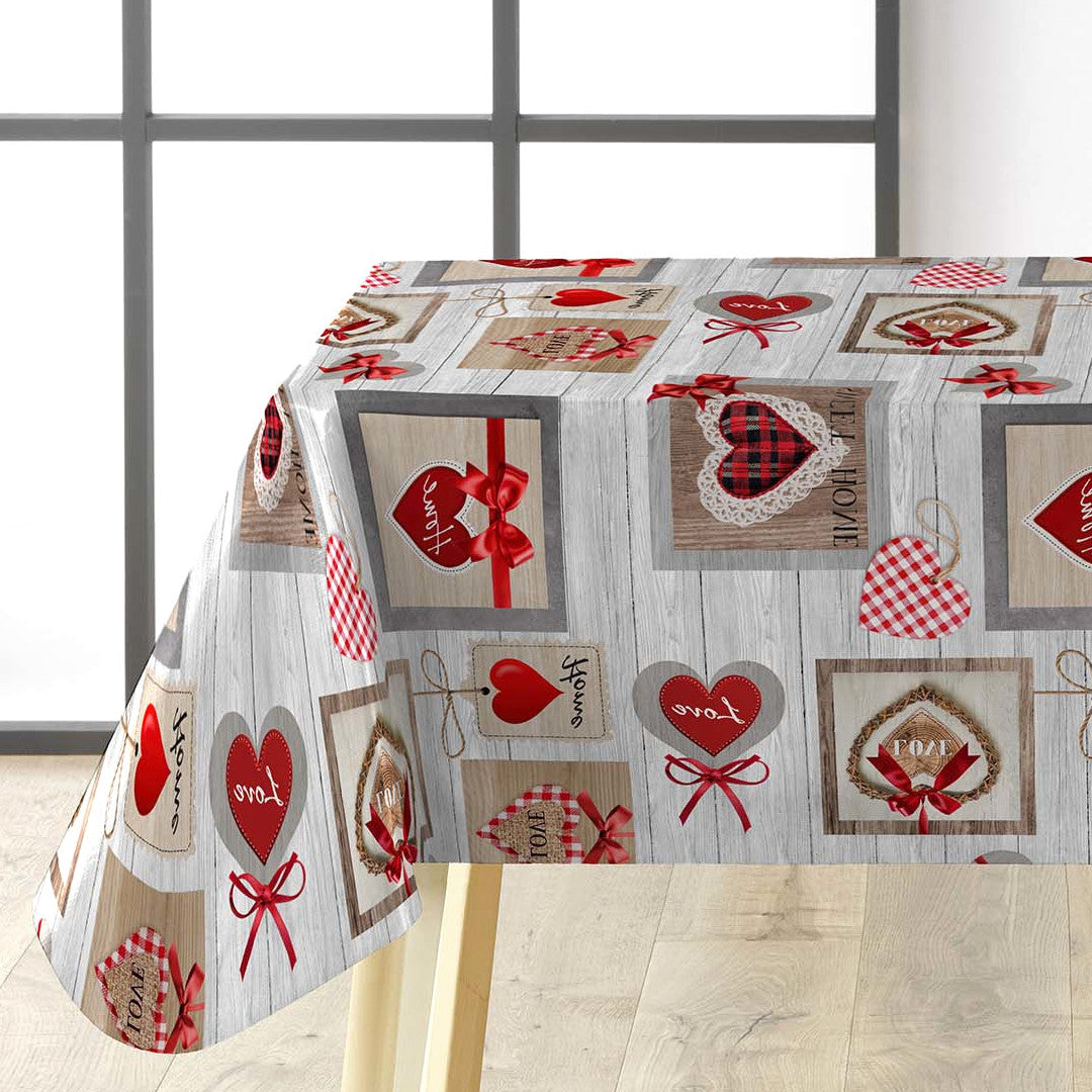 Sweet Love - Vaxduk med hjärtan, rutor och värmefulla detaljer, hörn