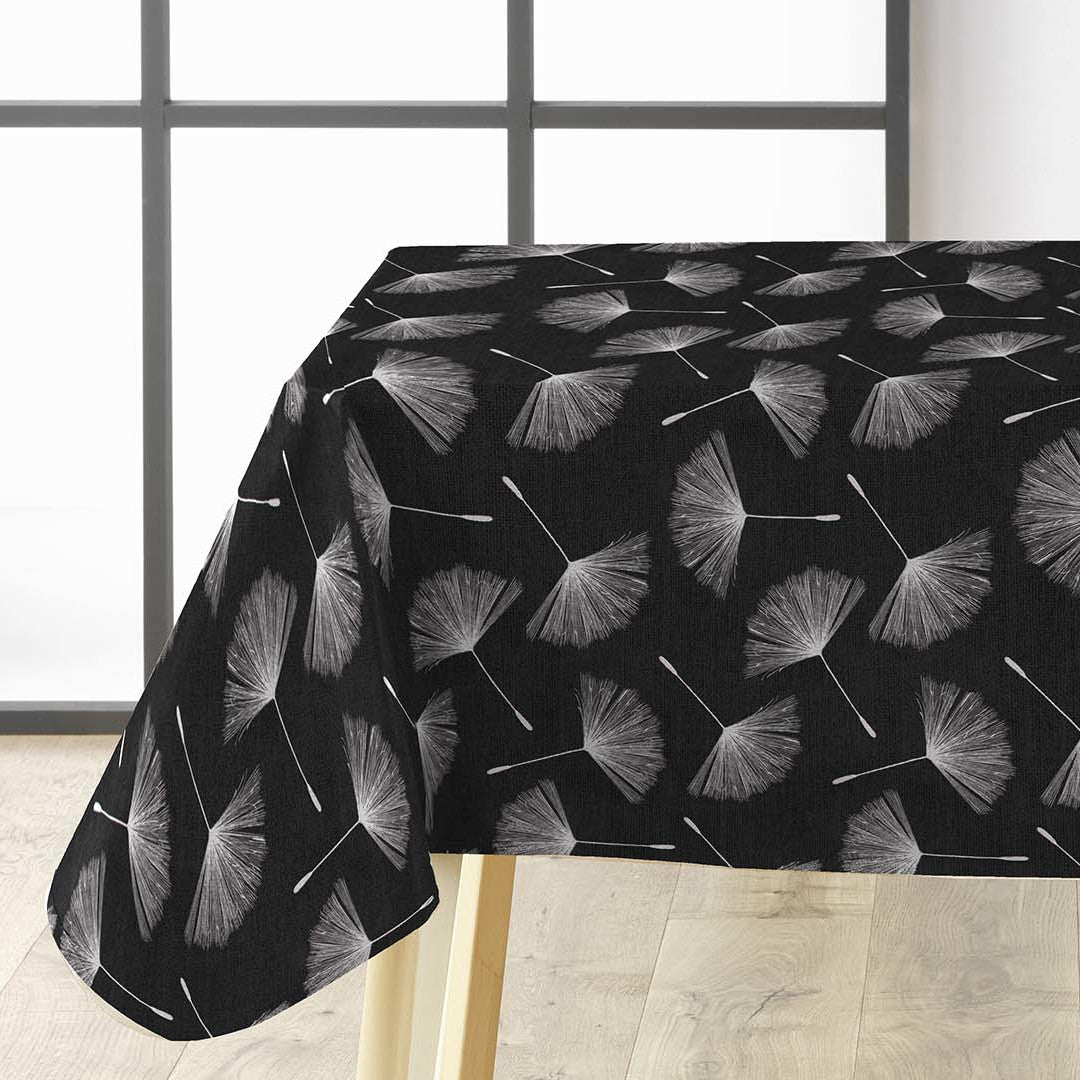 Textilia Glitter Auxine - Vaxduk med blommor i silvertryck, hörn