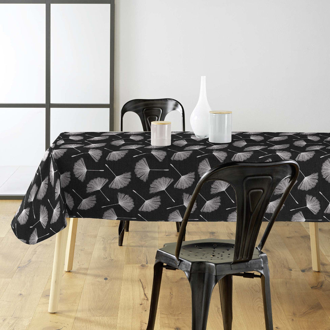 Textilia Glitter Auxine - Vaxduk med blommor i silvertryck, miljö