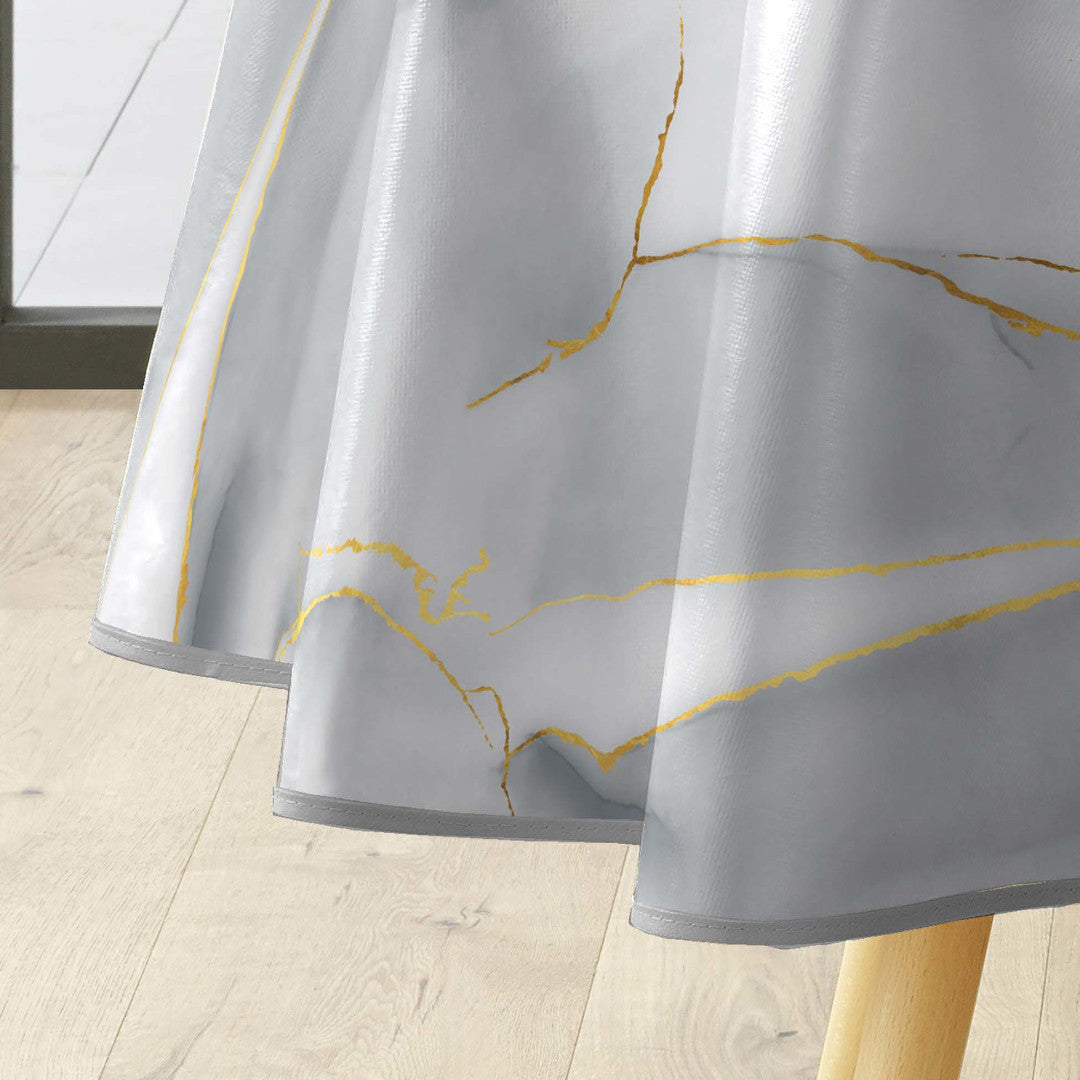 Textilia Glitter Marbrella – Rund vaxduk Ø 155 cm, kantband