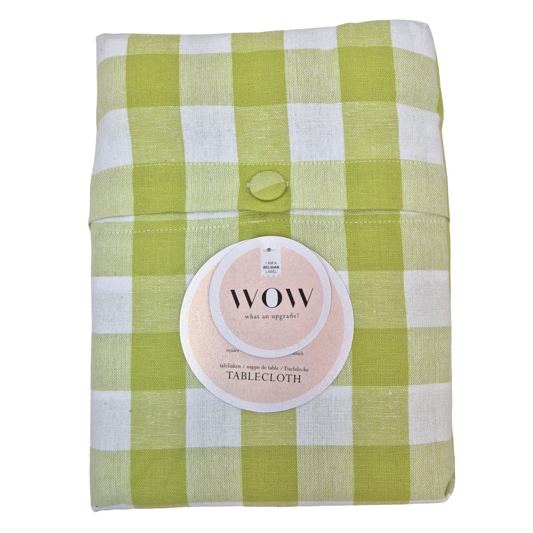WOW Spring Evergreen – Rutig bomullsduk 150 x 150 cm, förpackning