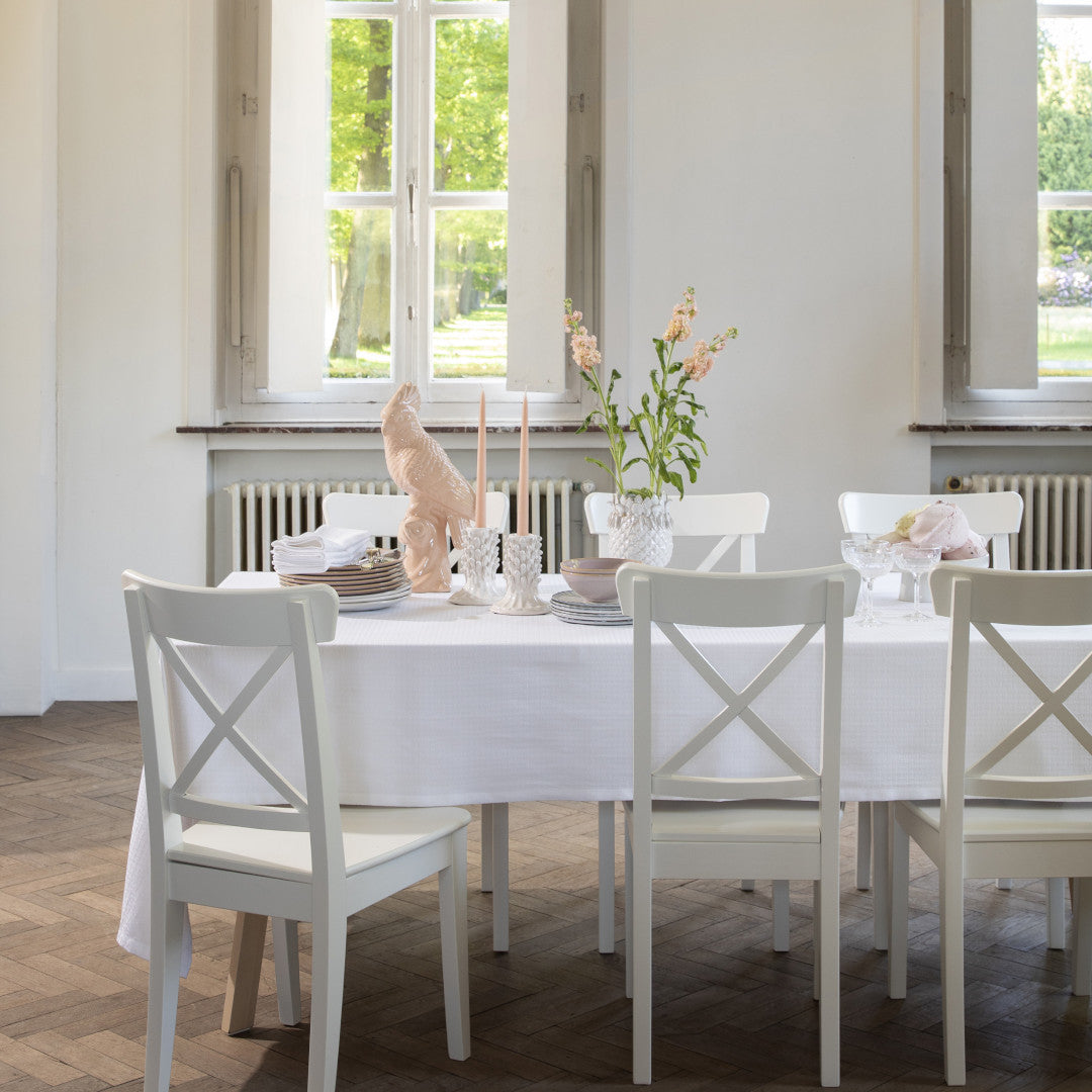WOW Tradition Swan damastduk 150 x 250 cm – Vit, miljöbild