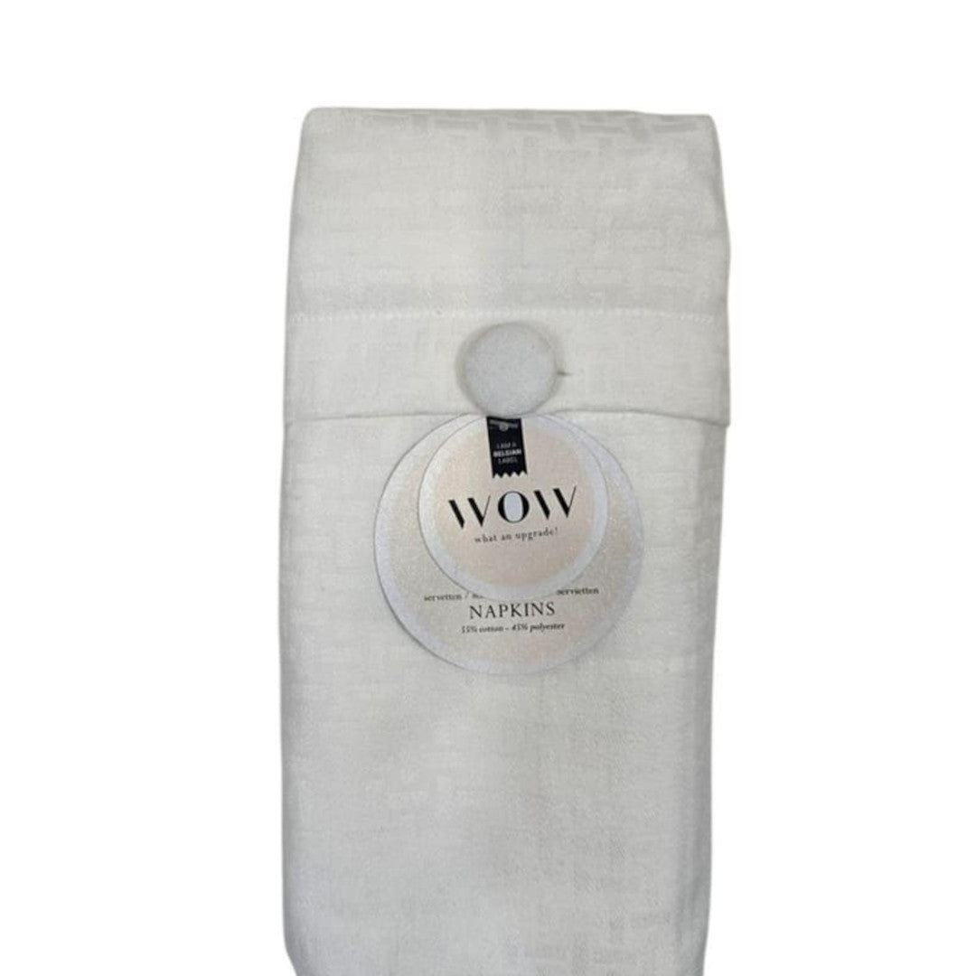 WOW Tradition Swan damastservetter 45 x 45 cm – 4 st. – Vit, förpackning