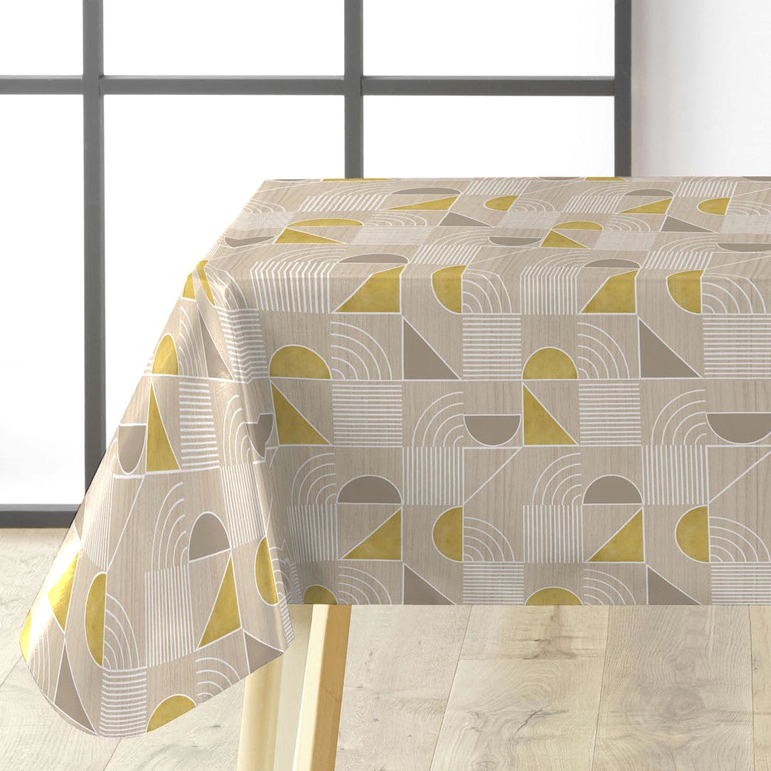 Zelda Luxury Natural - Vaxduk med grafiskt mönster, hörn