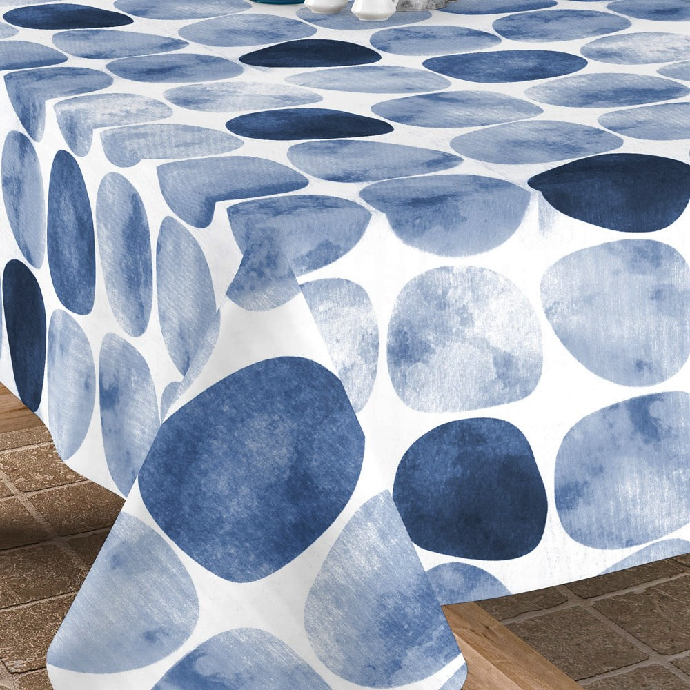 Arapoff Rio - Stonefree Retro, textilvaxduk i vit/blå/ljusblå - 160 cm