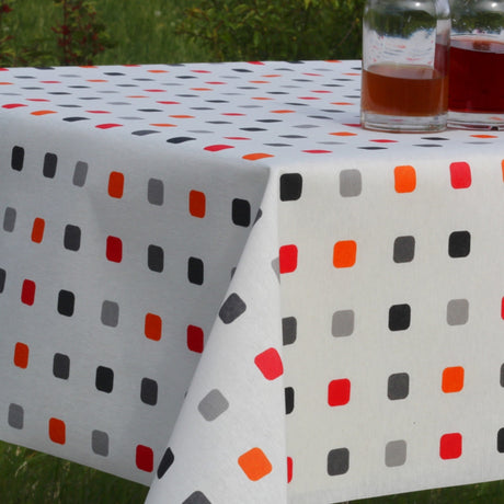 Color Spot Festival Coral, textilvaxduk med spots