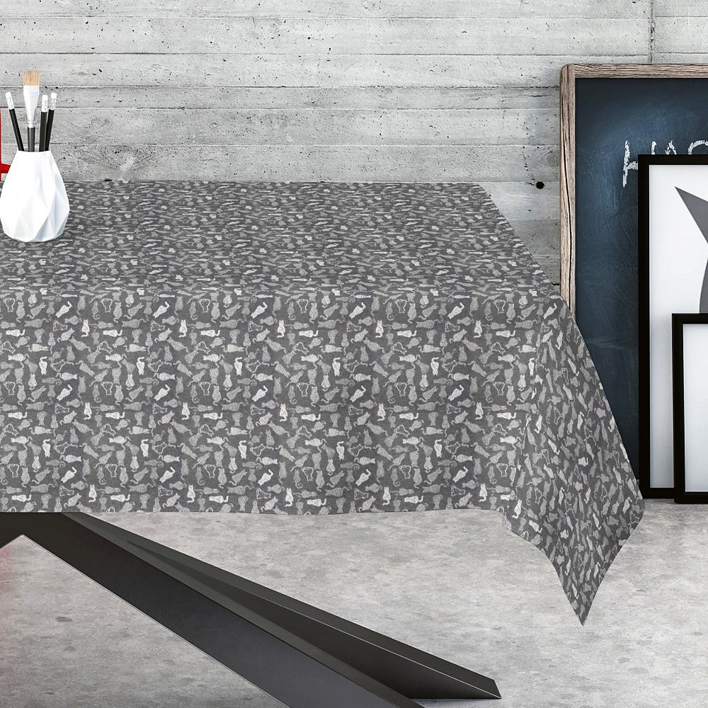 Dumond Antracit - Jacquardvävd textilvaxduk, 180 cm bred