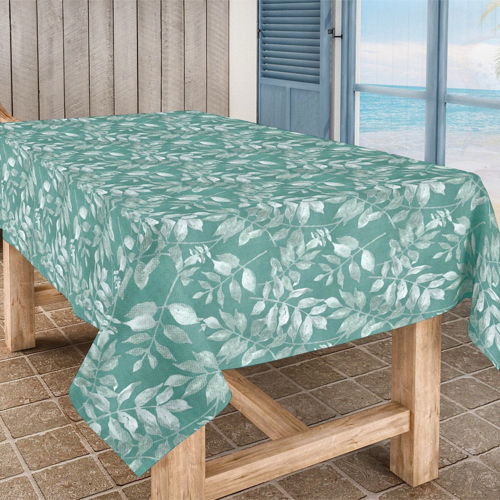 Foppa - Textilvaxduk med blad i härliga blå färger, 160 cm