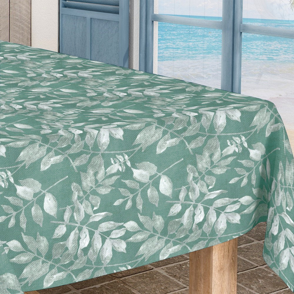 Foppa - Textilvaxduk med blad i härliga blå nyanser, 140 cm
