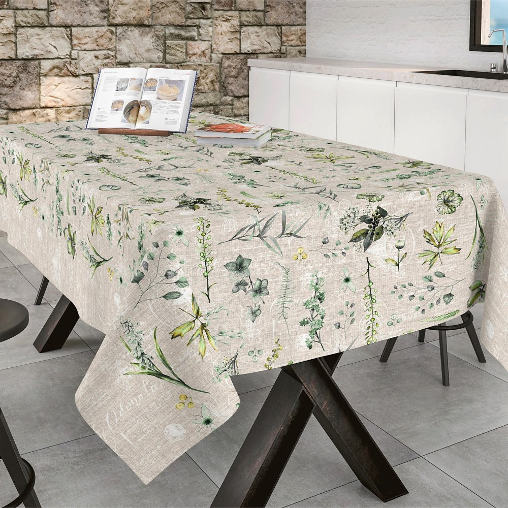 Spring textilvaxduk – vacker design med blad, 160 cm