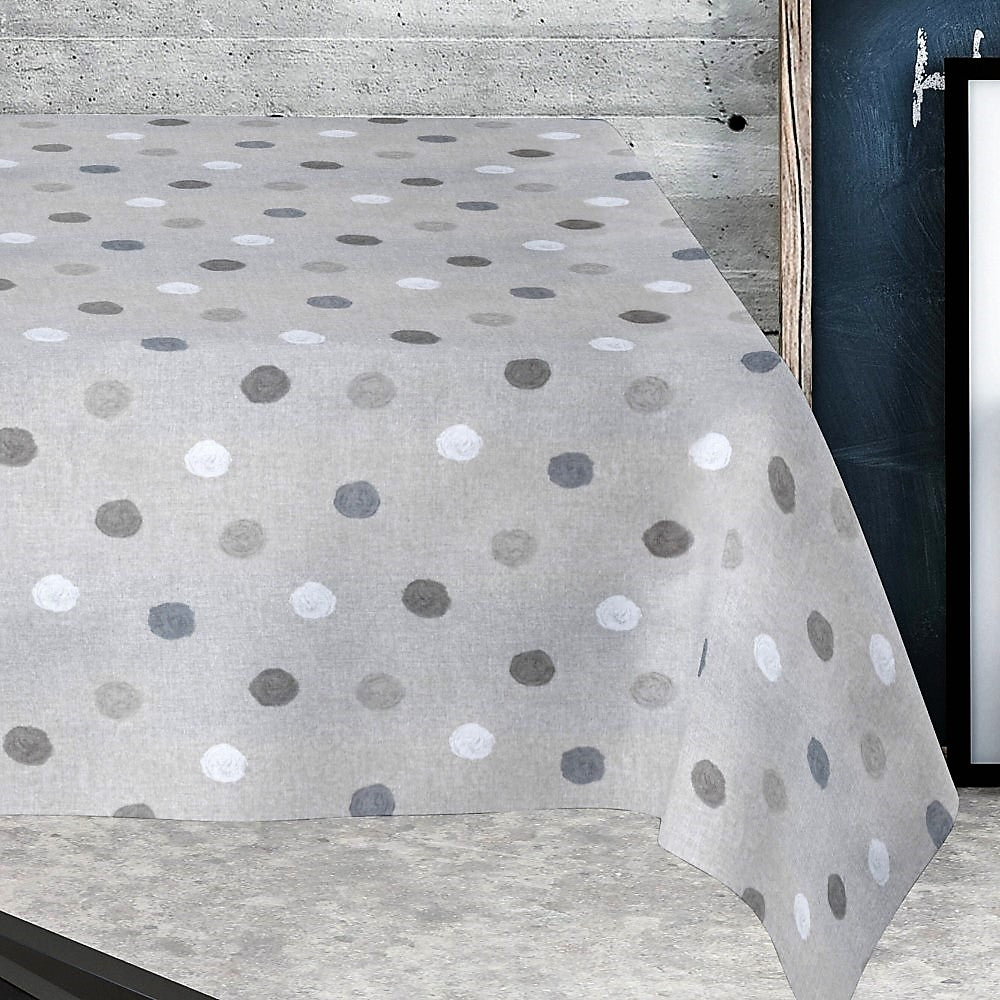 Gorky - Prickiga fläckar, textilvaxduk med ”målarfärgsfläckar”.