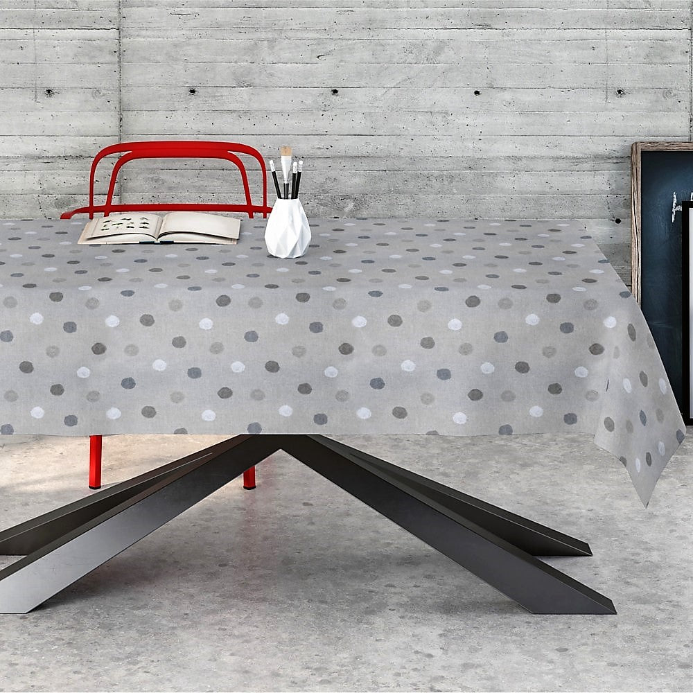 Gorky - Prickiga fläckar textilvaxduk med ”målarfärgsfläckar” på linnélook 140 cm