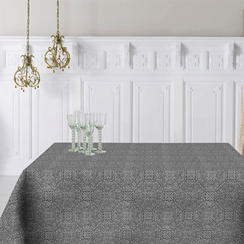 ARP stålgrå, jacquardvävd textilvaxduk, 160 cm bred